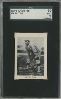 1930s Rogers Peet #34 Ty Cobb – SGC 86 NM+ 7.5